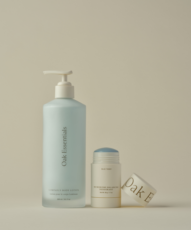 Oak Essentials Daily Body Duo: Hydrating Lotion and Balancing Deodorant Set