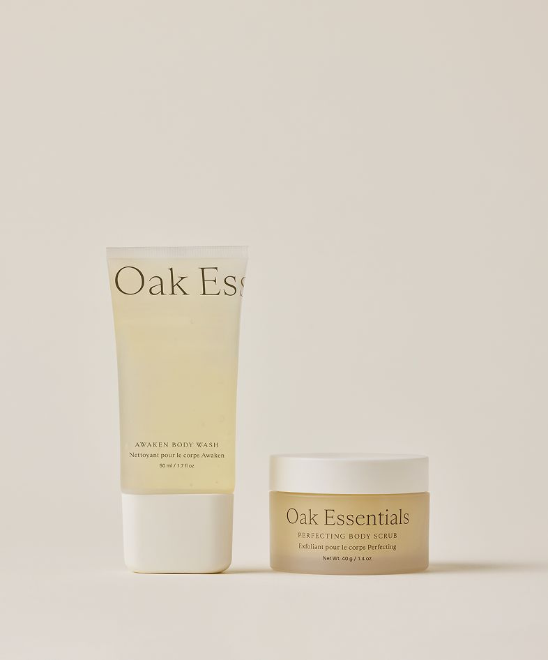 Compact Travel Fresh Start Set: Body Wash, Exfoliating Scrub & Hydrating Balm
