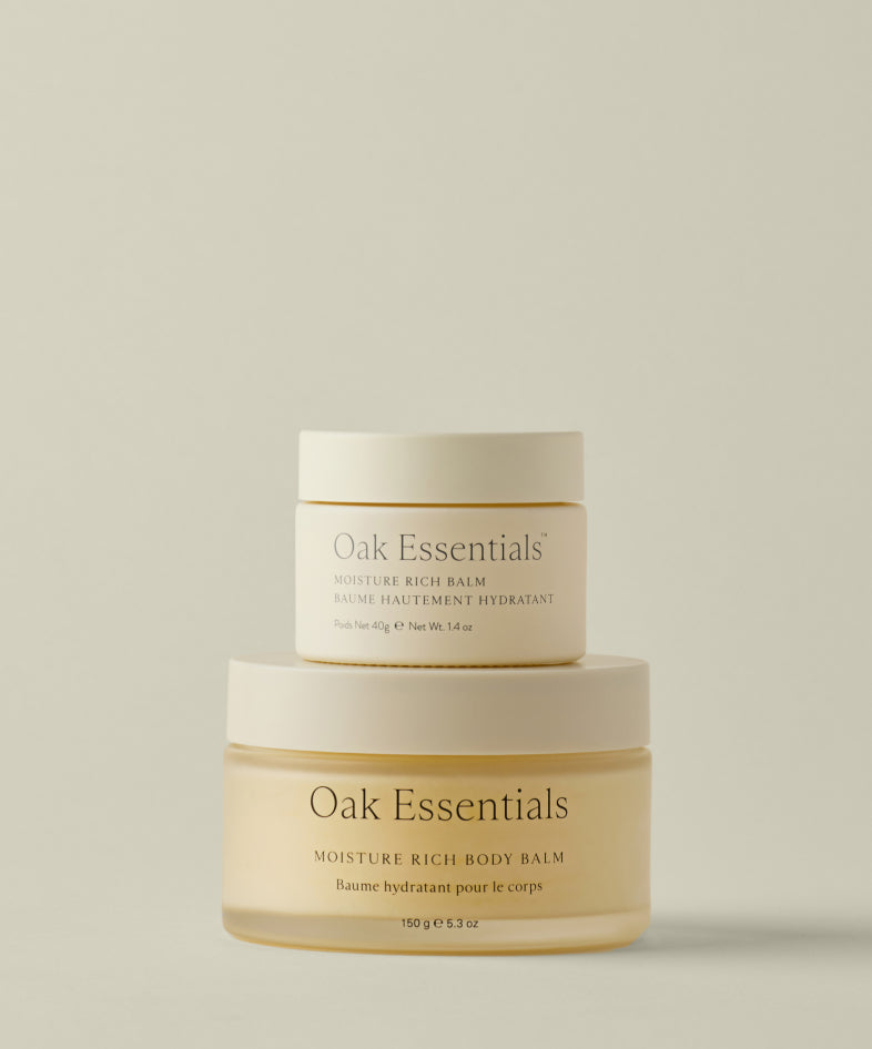 Oak Essentials Nourishing Hydration Skincare Duo: Rich Balm & Body Balm Set