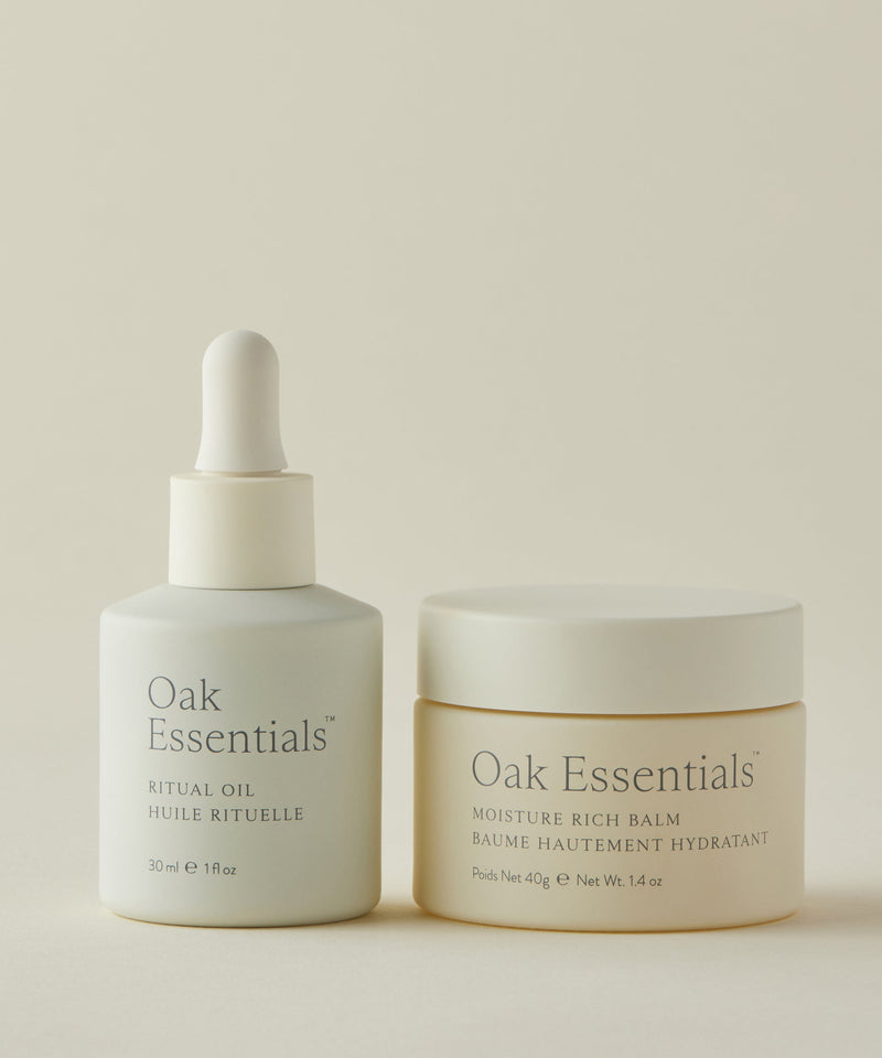 Oak Essentials Hydration Heroes Mega-Moisturizing Ritual Oil & Rich Balm Duo Set