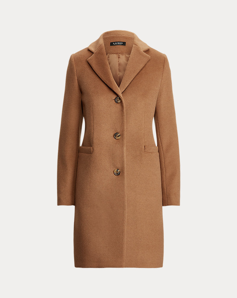Chic Women&#39;s Double-Breasted Wool-Blend Coat: Elegant Style &amp; Warmth