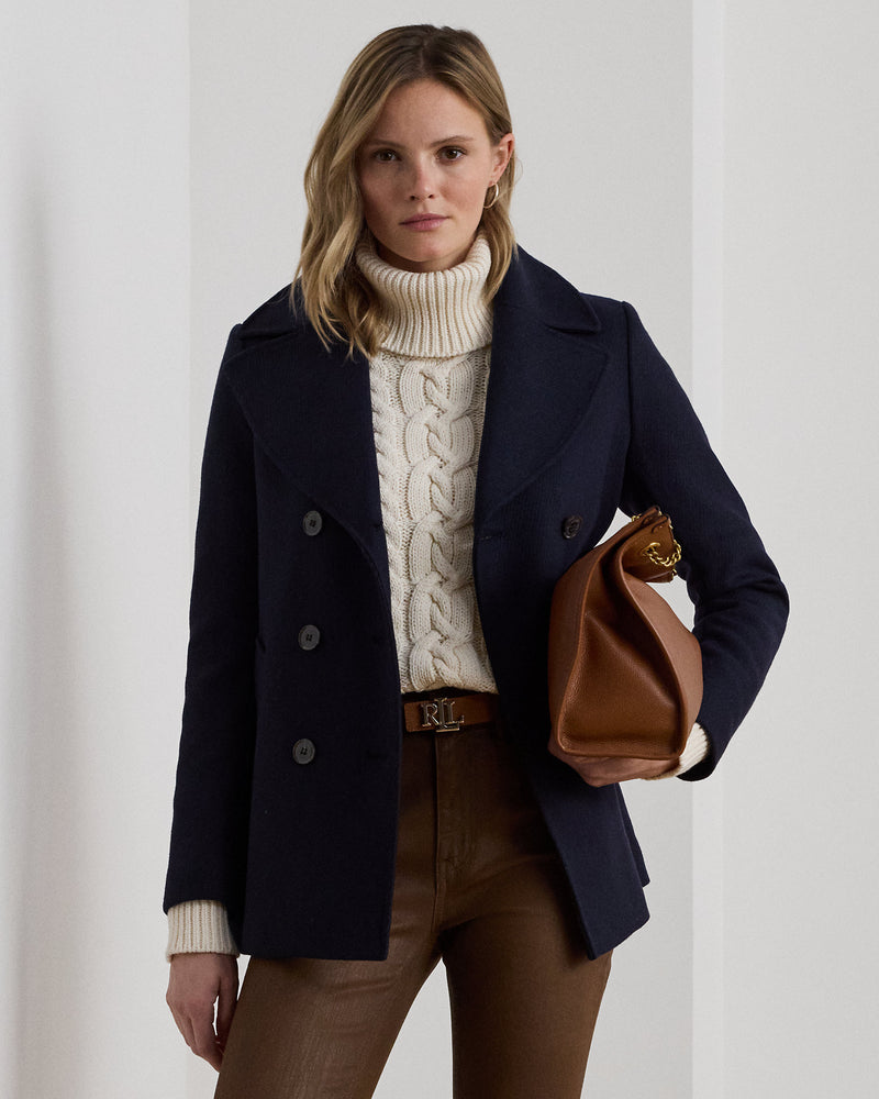 Ralph Lauren Women's Classic Wool-Blend Double-Breasted Peacoat: Elegant Warmth & Style