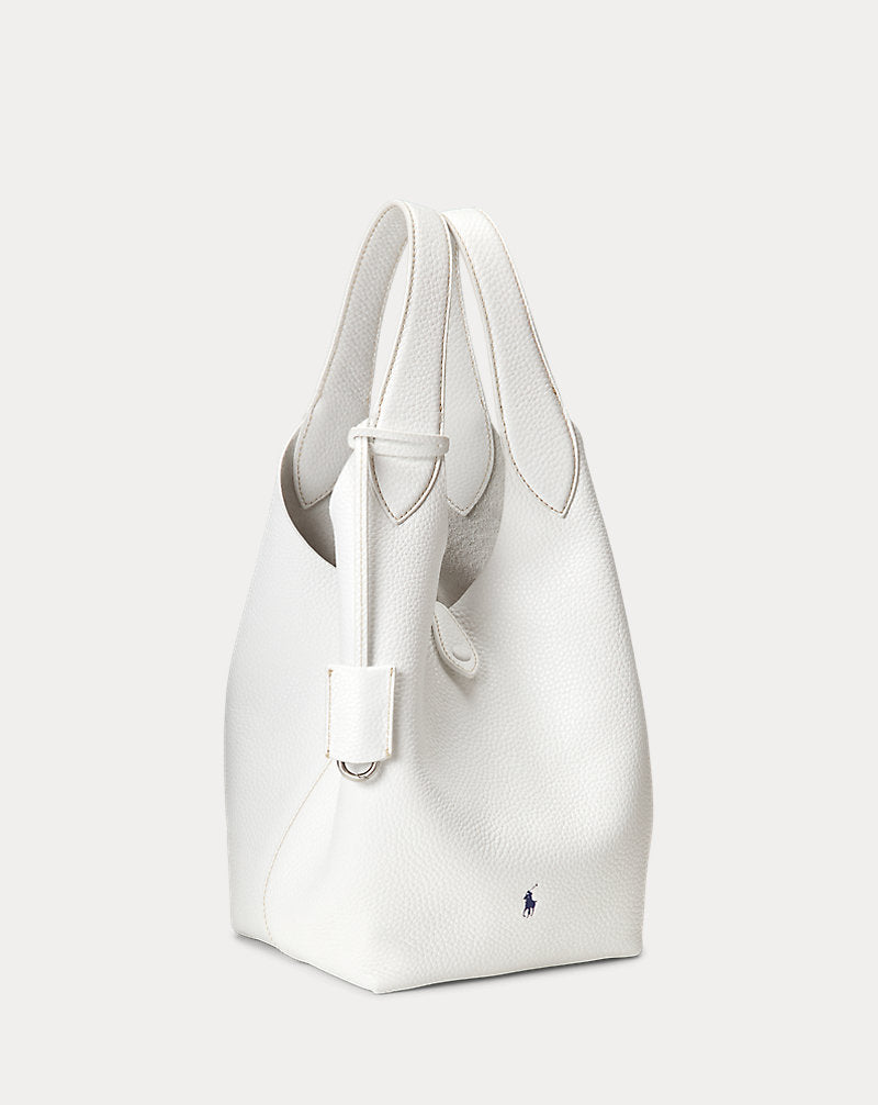 Polo Play Italian Full-Grain Leather Women's Classic Pebbled Tote Bag