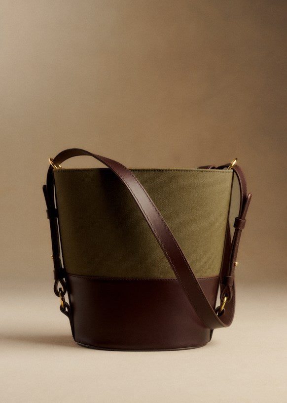 Sézane Gary Smooth Chocolate Bovine Leather Adjustable Shoulder Bag